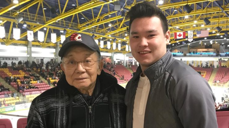 Jordan Kawaguchi and grandfather Mas Grand Forks Herald | James Alexander Michie